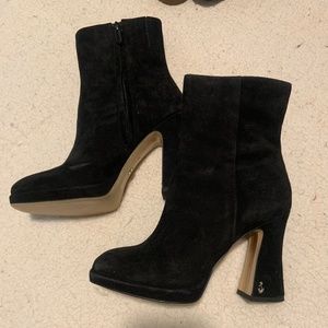Sam Edelman Black Suede Heel Booties *Like New*